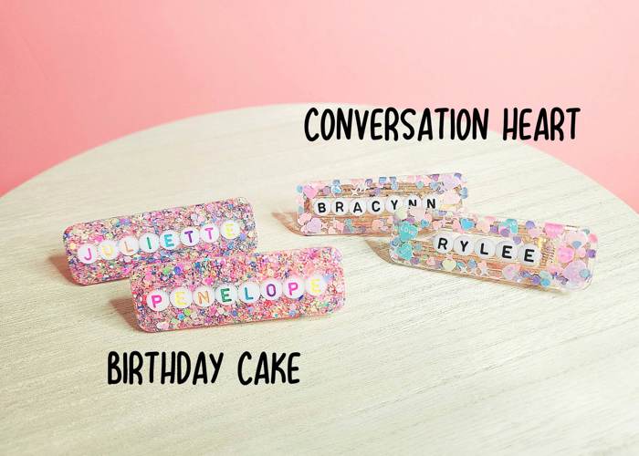 Valentines Personalized Hair Clip