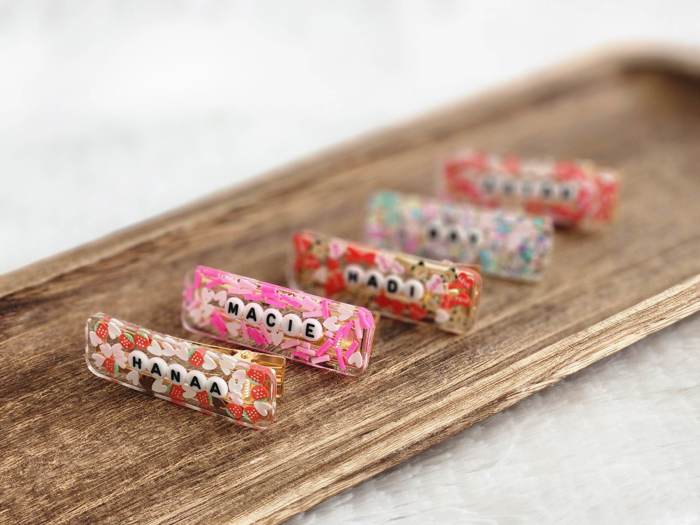 Personalized name hair clips