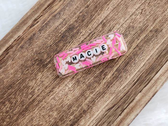 Personalized name hair clips
