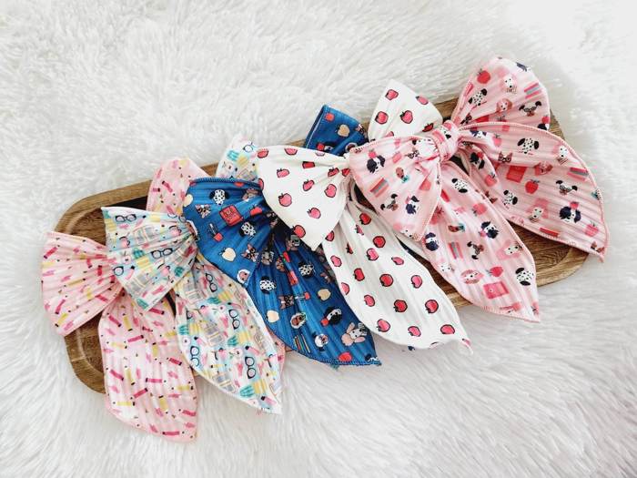 Extra Large Ribbed Hair Bow Clips