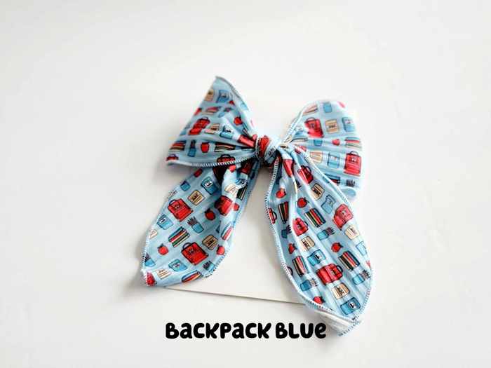Extra Large Ribbed Hair Bow Clips