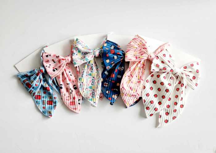 Extra Large Ribbed Hair Bow Clips