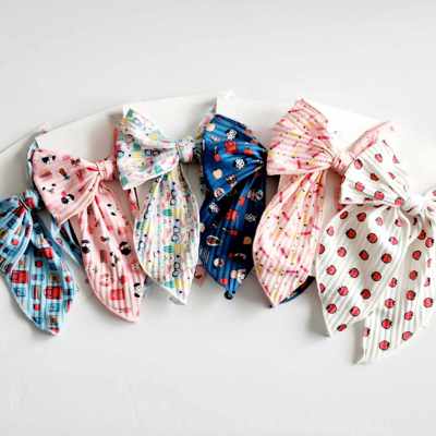 Extra Large Ribbed Hair Bow Clips