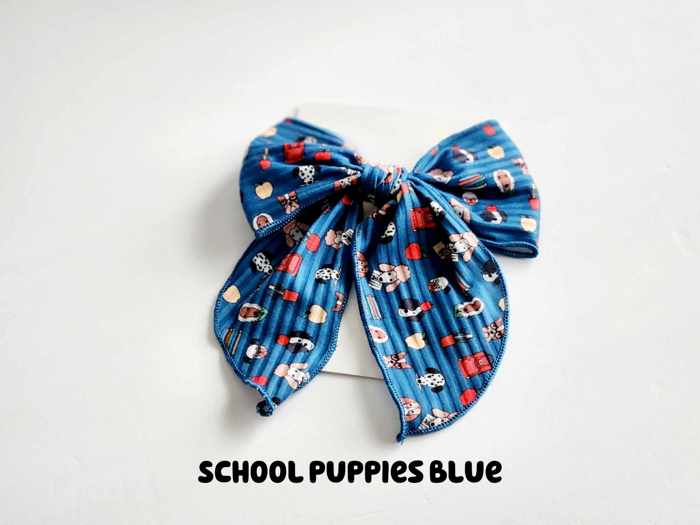 Extra Large Ribbed Hair Bow Clips