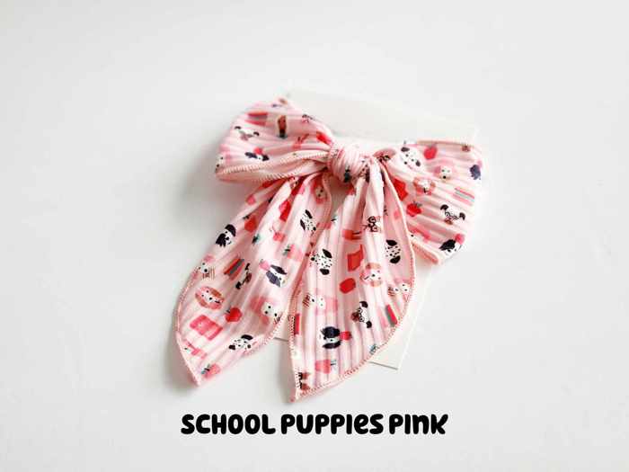 Extra Large Ribbed Hair Bow Clips