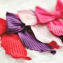  SET OF TWO Solid Ribbed Large Hair Bows