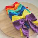  SET OF TWO Solid Ribbed Large Hair Bows