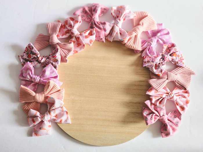 SET OF TWO kids Hand Tied Piggie Bows