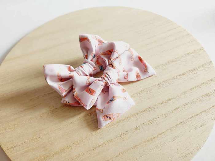 SET OF TWO kids Hand Tied Piggie Bows