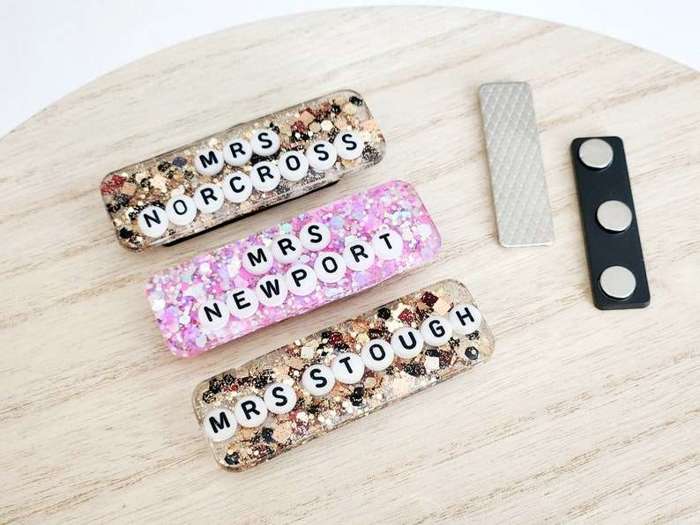 Personalized TEACHER name tag gift