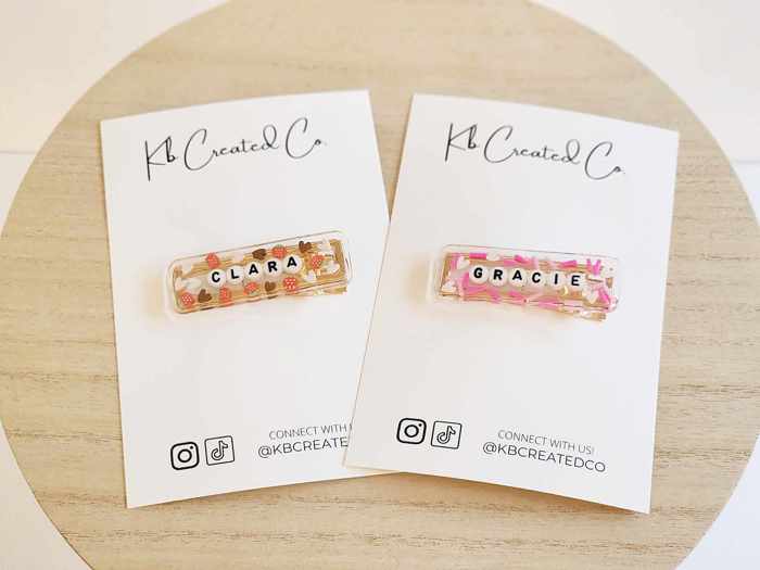 Personalized name hair clips