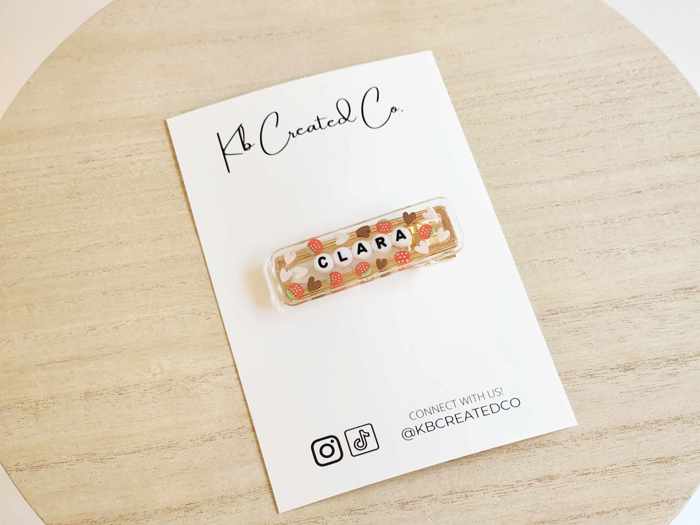 Personalized name hair clips