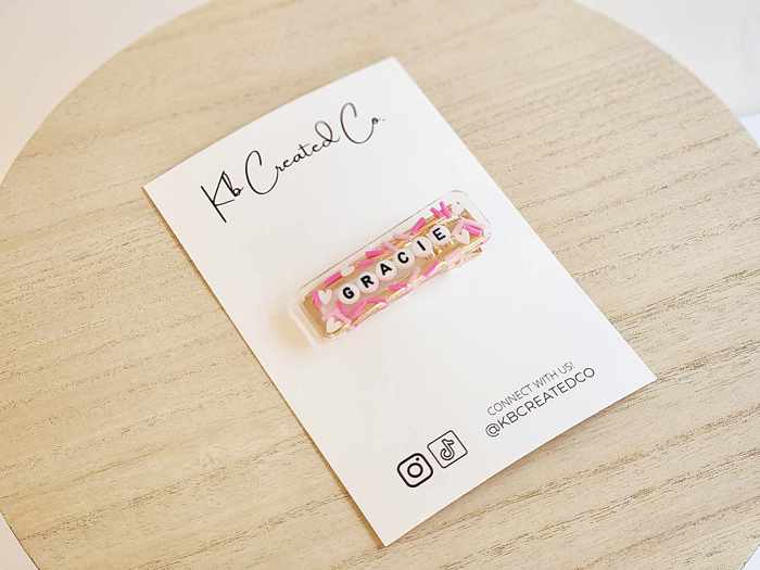 Personalized name hair clips