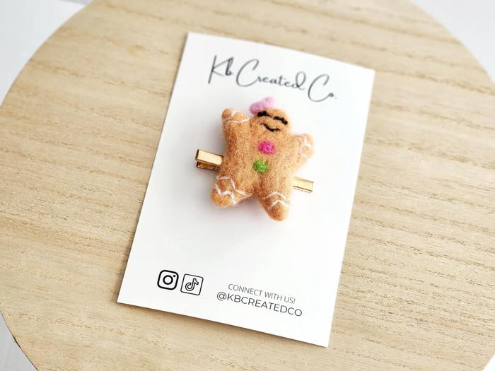 Hand Felted Wool Hair Clip