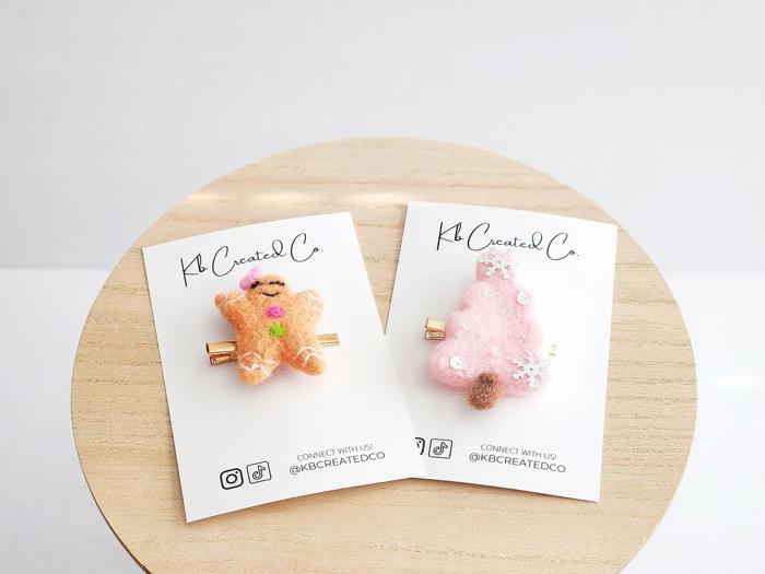 Hand Felted Wool Hair Clip