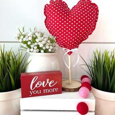 2pc. Valentine Rustic Red Heart Tree Set