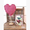  2pc. Valentine Rustic Heart Red Check Tree Set