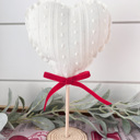  2pc. Valentine Antique Inspired Lace Heart Natural Tree Set 