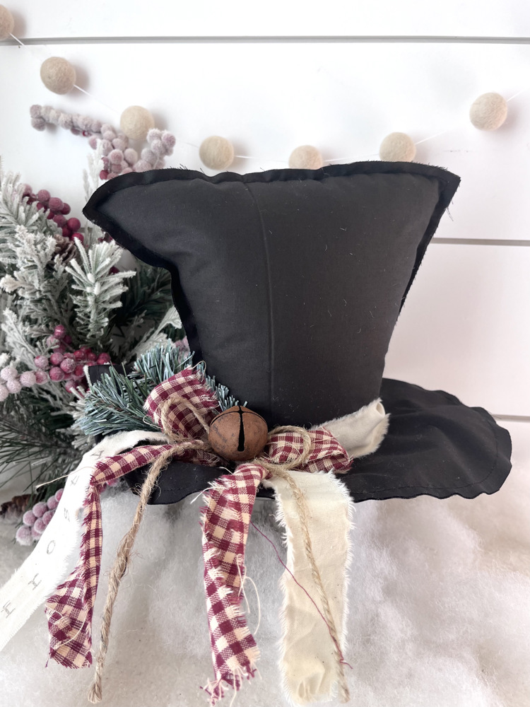 Primitive Frosty the Snowman Hat Christmas Decor