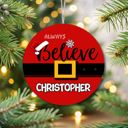 Believe Personalized Christmas Ornaments | 5 Designs