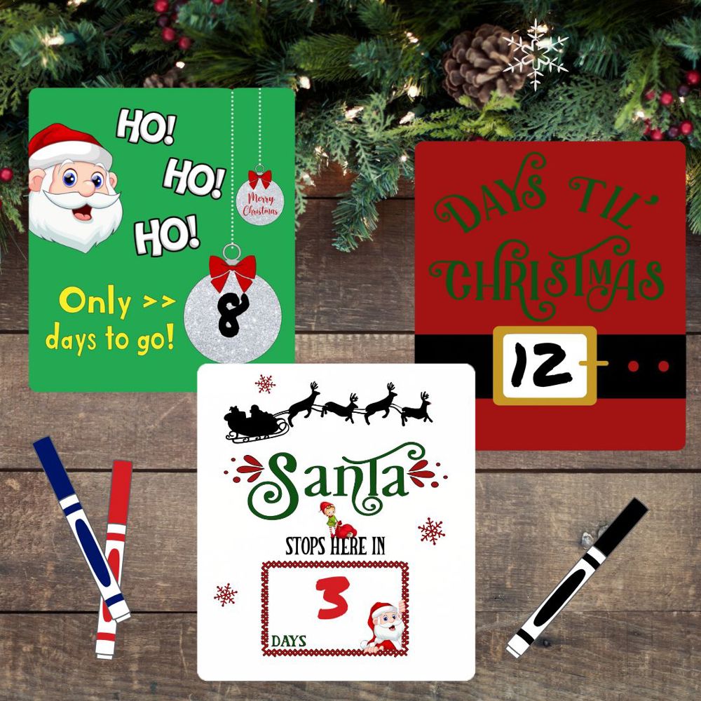 Christmas Countdown Magnets | 3 Designs