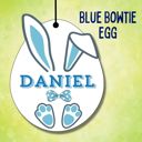 Blue Bowtie Egg Personalized Easter Basket Tags | 8 Designs