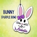 Bunny (Purple Bow) Personalized Easter Basket Tags | 8 Designs
