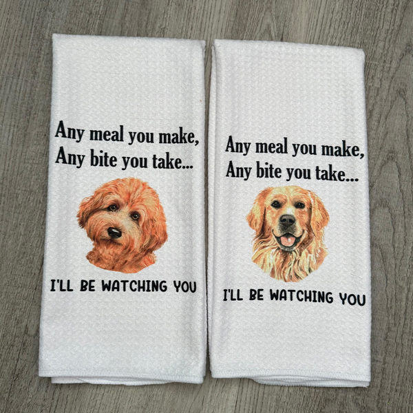 Funny dog kitchen dish towel | Free Shipping