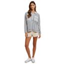  Striped Long Sleeve Collared Top with Soft Textured Knit Front Utility Pockets Relaxed Everyday Fit Half Button Placket