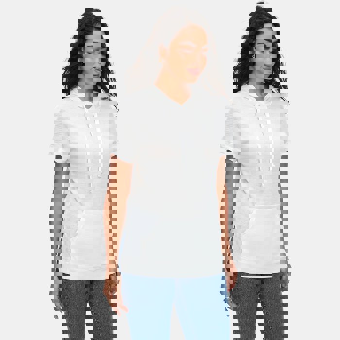 Lightweight Short Sleeve Hoodie with Soft Textured Knit Relaxed Everyday Fit Kangaroo Pocket Drawstring Hood and Casual Comfortable Style Perfect for Warm Weather Layering