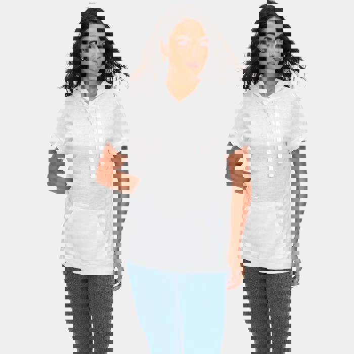 Lightweight Short Sleeve Hoodie with Soft Textured Knit Relaxed Everyday Fit Kangaroo Pocket Drawstring Hood and Casual Comfortable Style Perfect for Warm Weather Layering