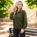 Large Knit & Lounge Lightweight Half-Zip Long Sleeve Pullover Casual Relaxed Fit Sweater