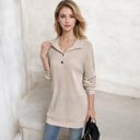 XL Knit & Lounge Ribbed Long Sleeve Collared Buttoned Tunic Sweater Casual Relaxed Fit Cozy Top