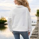 Medium Knit & Lounge Fuzzy Half-Zip Long Sleeve Sherpa Pullover Cozy Warm Casual Sweater with Pocket