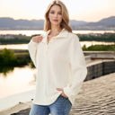 Medium Knit & Lounge Cable Knit Long Sleeve Collared Button-Down Casual Sweater Stylish Relaxed Fit