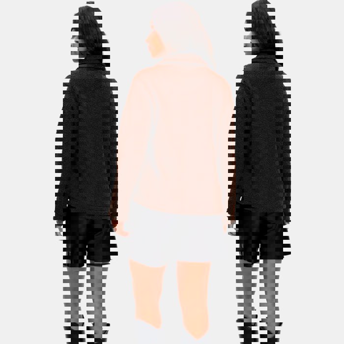 Textured Fleece Button Front Jacket with Soft Cozy Feel Collared Neckline Front Patch Pockets Relaxed Easy Fit and Stylish Everyday Layering