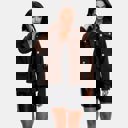 Large Textured Fleece Button Front Jacket with Soft Cozy Feel Collared Neckline Front Patch Pockets Relaxed Easy Fit and Stylish Everyday Layering