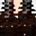 Medium Textured Fleece Button Front Jacket with Soft Cozy Feel Collared Neckline Front Patch Pockets Relaxed Easy Fit and Stylish Everyday Layering