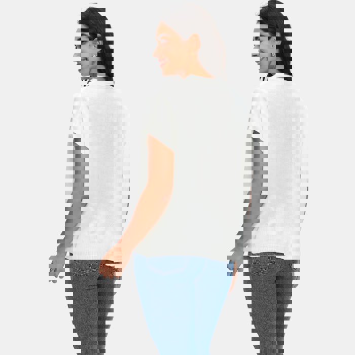 Soft Knit Short Sleeve Button Front Cardigan Top with Relaxed Draped Silhouette Lightweight Feel Flattering V Neckline Versatile Layering Piece for Casual Everyday Comfortable Style