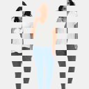 Medium Soft Knit Short Sleeve Button Front Cardigan Top with Relaxed Draped Silhouette Lightweight Feel Flattering V Neckline Versatile Layering Piece for Casual Everyday Comfortable Style