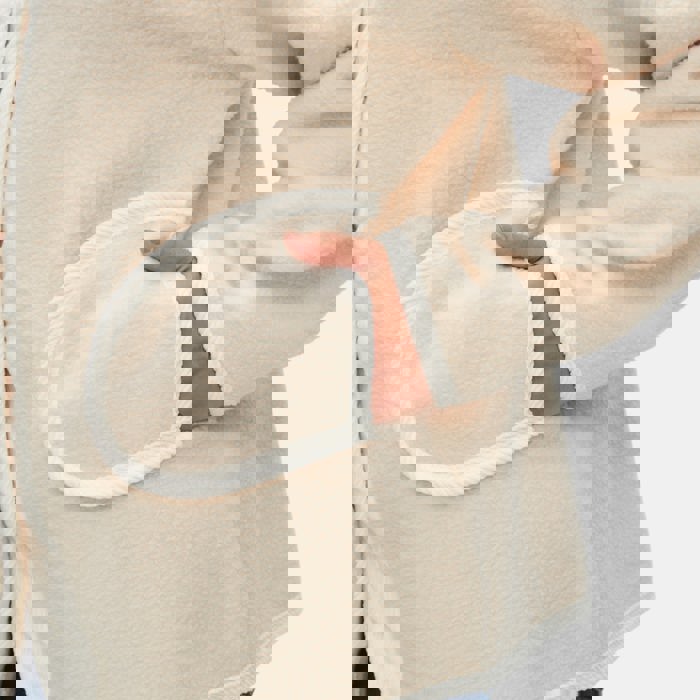 Cozy Hooded Fleece Jacket with Soft Warm Texture Relaxed Fit Snap Front Closure Contrast Trim Detailing Everyday Casual Layering Style