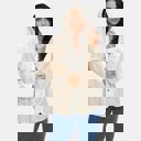 Large Cozy Hooded Fleece Jacket with Soft Warm Texture Relaxed Fit Snap Front Closure Contrast Trim Detailing Everyday Casual Layering Style