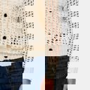 Medium Open Weave Button Front Knit Cardigan with Pointed Collar Stylish Textured Design Lightweight Breathable Feel Long Sleeve Silhouette and Chic Layering Piece for Casual to Dressy Everyday Outfits