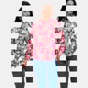  Floral Ruffle Trim Button Front Blouse with Soft Lightweight Fabric Feminine Long Sleeve Silhouette Vibrant Floral Print and Polished Everyday Style Perfect for Work Brunch and Casual Outings