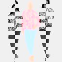  Floral Ruffle Trim Button Front Blouse with Soft Lightweight Fabric Feminine Long Sleeve Silhouette Vibrant Floral Print and Polished Everyday Style Perfect for Work Brunch and Casual Outings