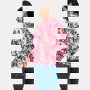 Large Floral Ruffle Trim Button Front Blouse with Soft Lightweight Fabric Feminine Long Sleeve Silhouette Vibrant Floral Print and Polished Everyday Style Perfect for Work Brunch and Casual Outings