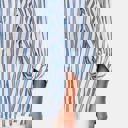 Medium Lightweight Striped Button Front Blouse with Relaxed Fit Soft Breezy Fabric Three Quarter Sleeves Flattering V Notch Neckline and Effortless Everyday Style Perfect for Work Weekends and Travel