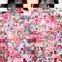 Small Floral Button Front Blouse with Ruffle Trim Neckline Soft Lightweight Fabric Long Sleeves Intricate Floral Print and Feminine Polished Style Perfect for Work Brunch and Effortless Everyday Outfits