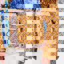  Mixed Print Quilted Jacket with Colorblock Patchwork Design Soft Lightly Padded Feel Front Pockets Contrast Binding and Stylish Statement