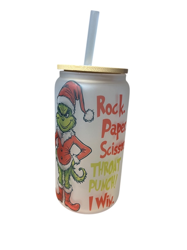 Funny Christmas Tumbler Can Glass 18oz 